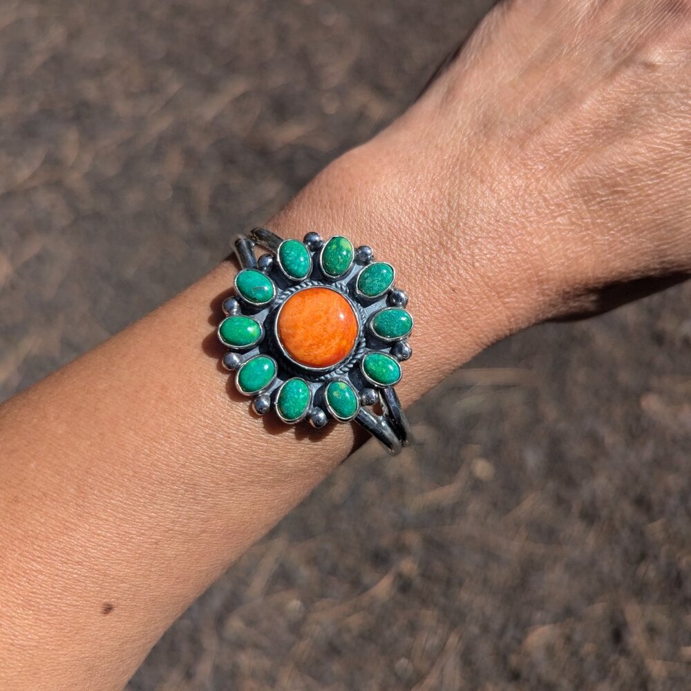 Genuine Navajo Cuff Bracelet Turquoise Handmade Native American Jewelry sz 6.75* - Picture 11 of 11